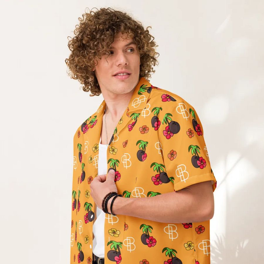Orange Tropical Island Hawaiian Shirt product image (7)
