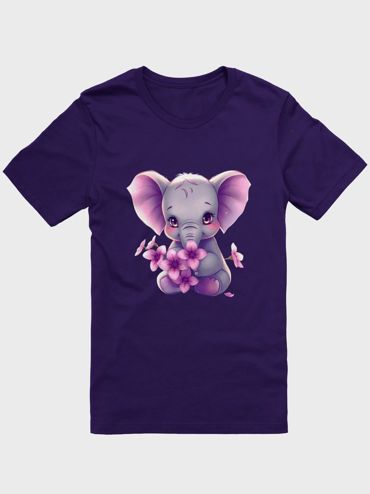 Adorable Baby Elephant with Flowers T-Shirt product image (6)