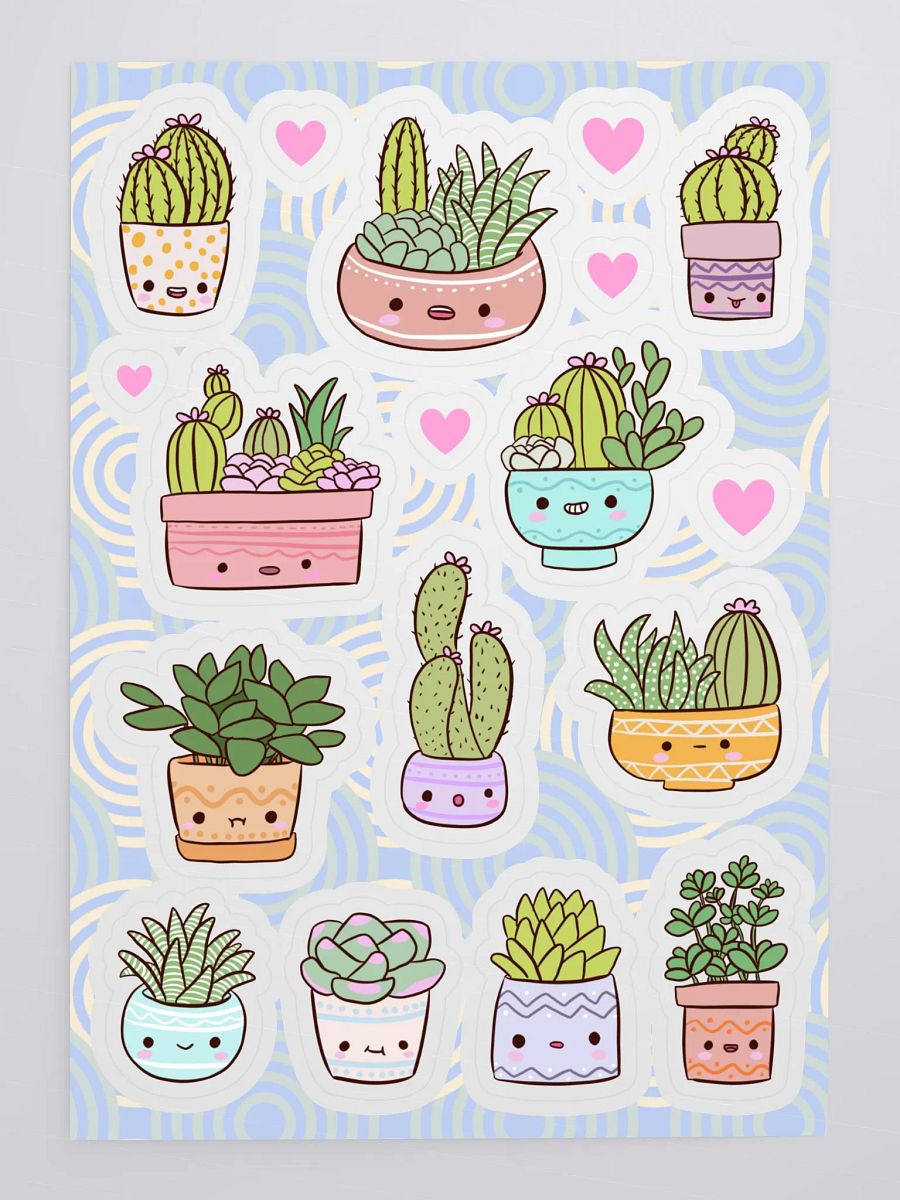 Whimsical Succulent Delight Sticker Sheet product image (5)