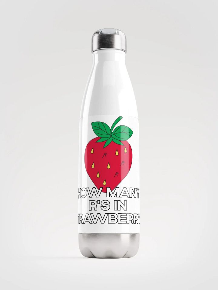 How Many R's in Strawberry? Water Bottle product image (1)