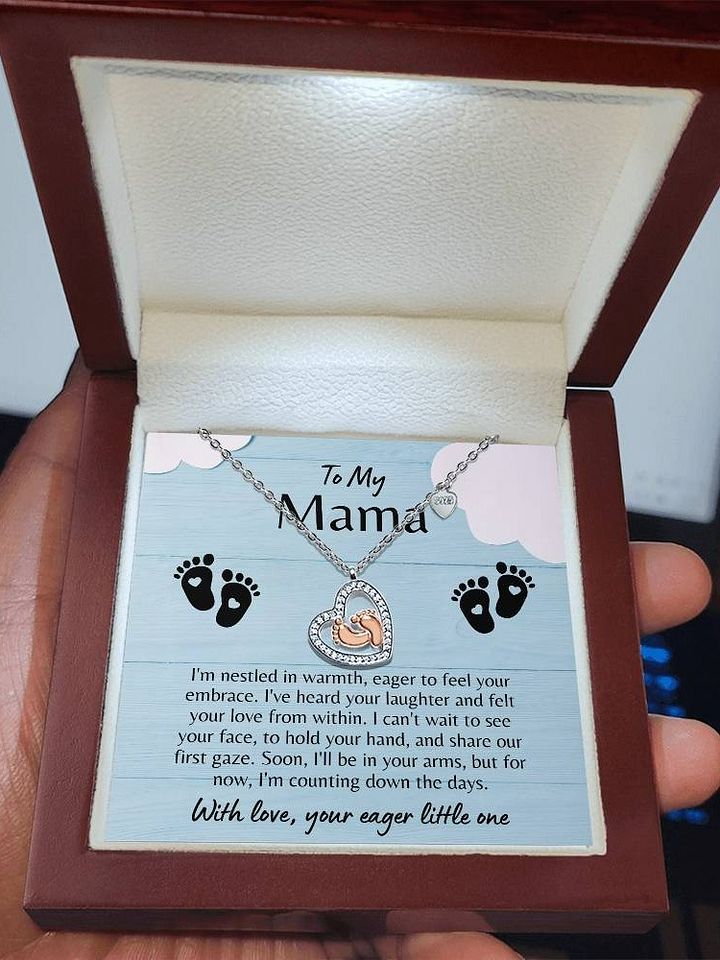 To My Mama Baby Feet Necklace - From Your Little One product image (2)