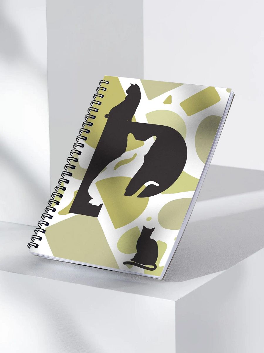 Monogram Letter P Cat Lover Geometric Greens Notebook product image (3)