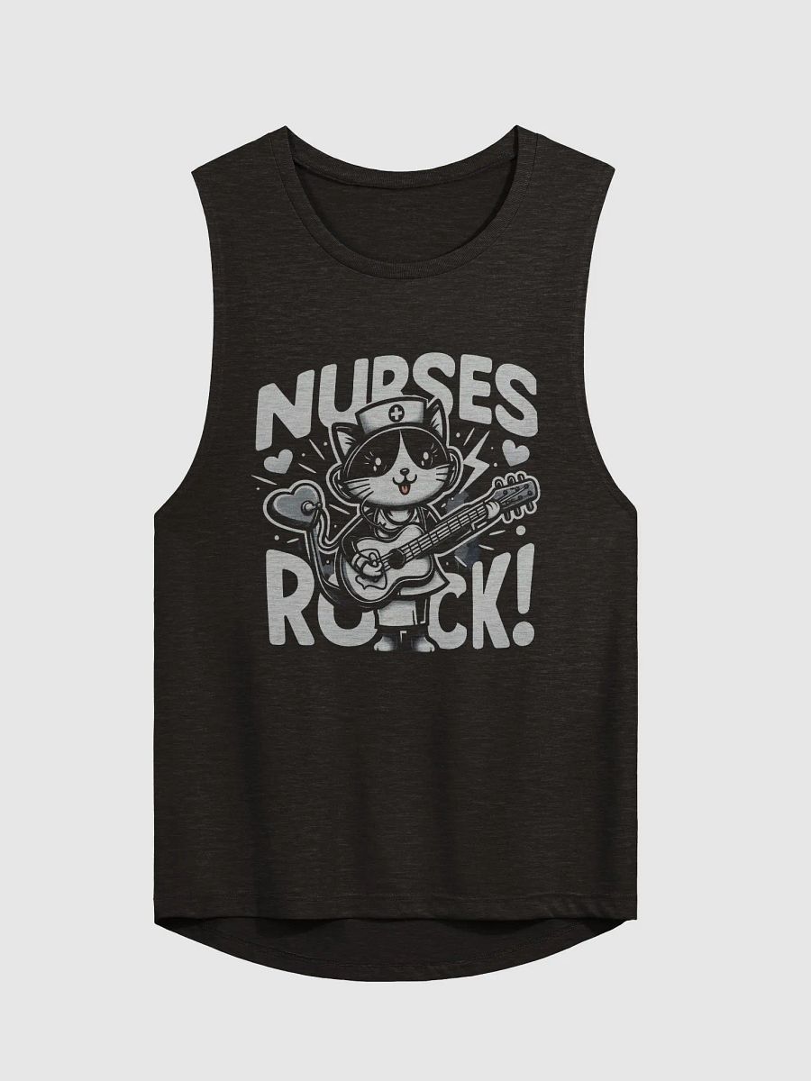 Nurse's Rock Cartoon Cat Women's Muscle Tank product image (4)
