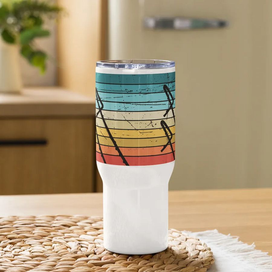 Retro Abstract Flute Stainless Steel Travel Mug - Contra product image (9)
