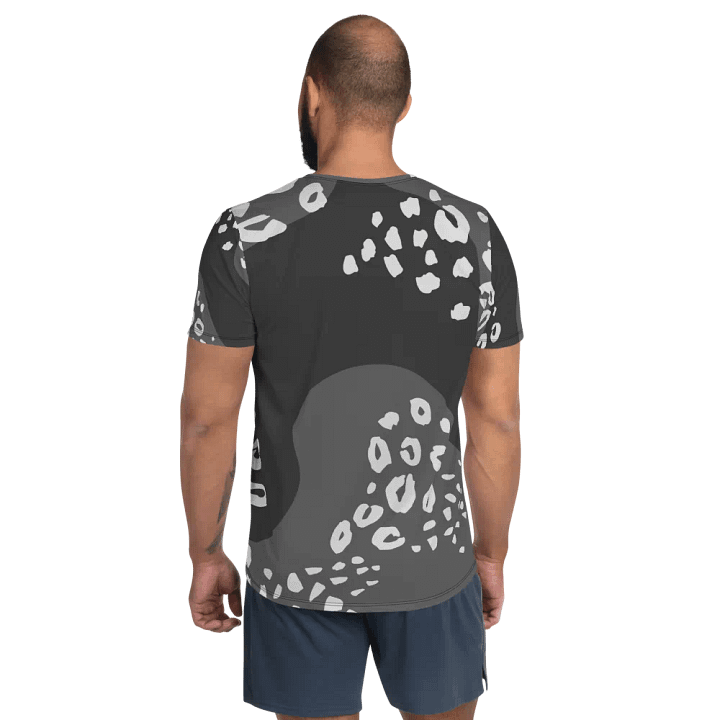 Stylish Grey Animal Print Athletic Tee product image (2)