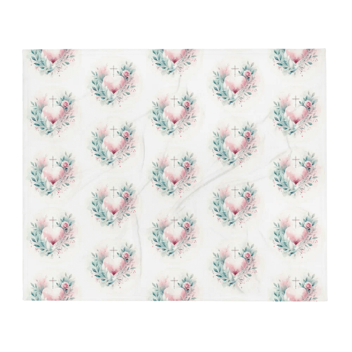 Floral Heart and Cross Throw Blanket product image (13)