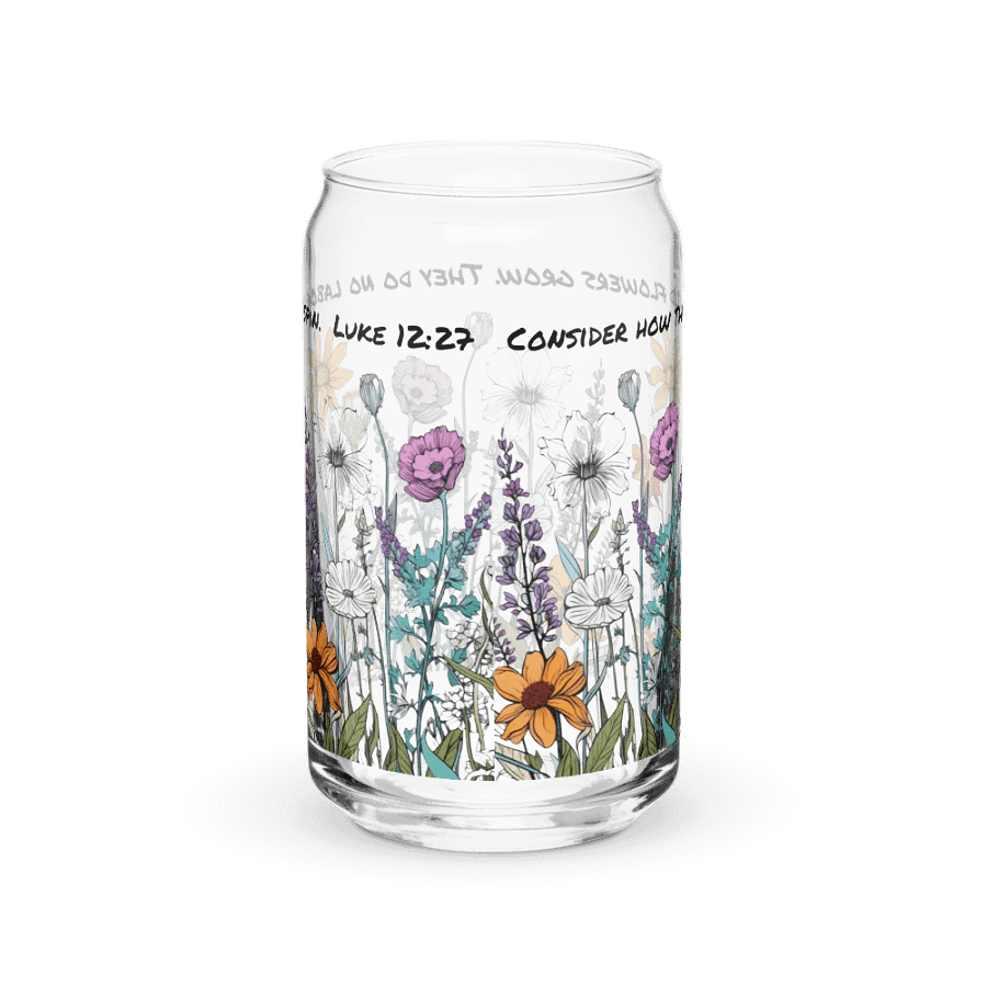 Wildflower Luke 12:27 Can-Shaped Glass Tumbler product image (6)