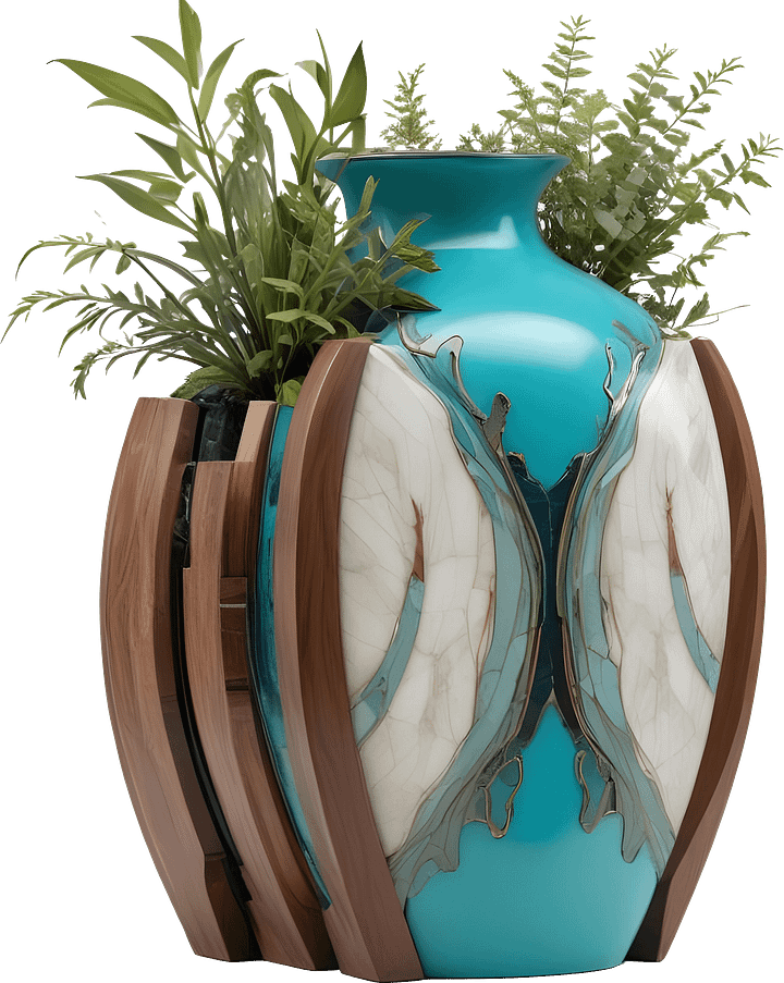 Collection song of the waves Art Deco Vase, PNG product image (1)