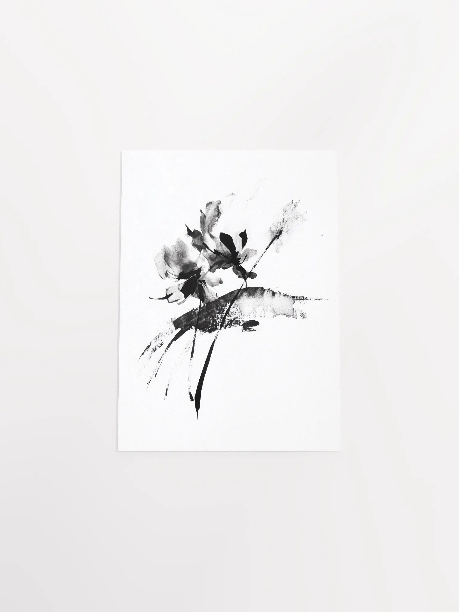 Ink Bloom III: Monochromatic Floral Art Print product image (4)