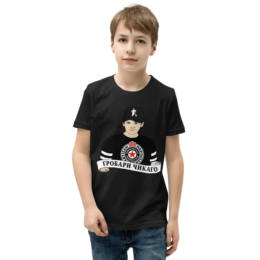 Grobari Čikago KK Partizan Bella+Canvas Youth Short Sleeve T-Shirt product image (1)