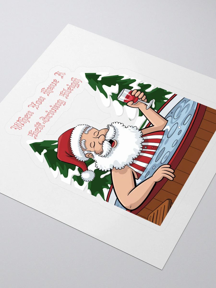 When You Have A Self-driving Sleigh - Relaxing Santa Claus Sticker product image (3)
