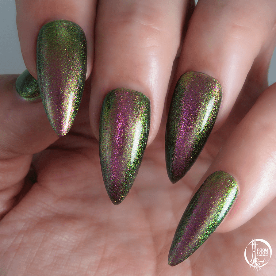 THE CASSANDRA COMPLEX - Pink Gold Green Multichrome Magnetic Nail Polish product image (3)
