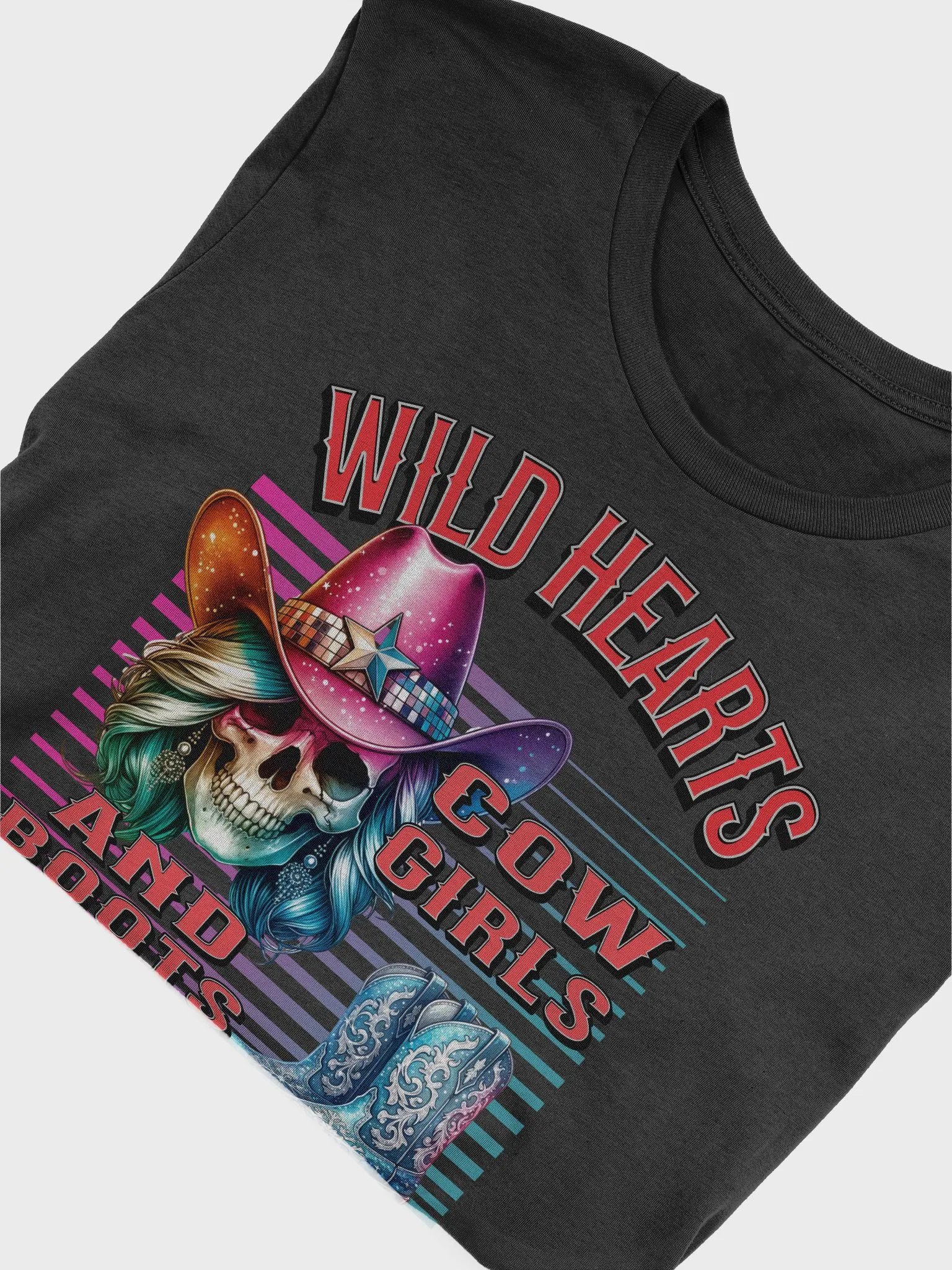 Wild Hearts Cowgirl And Boots Skull T-Shirt product image (3)