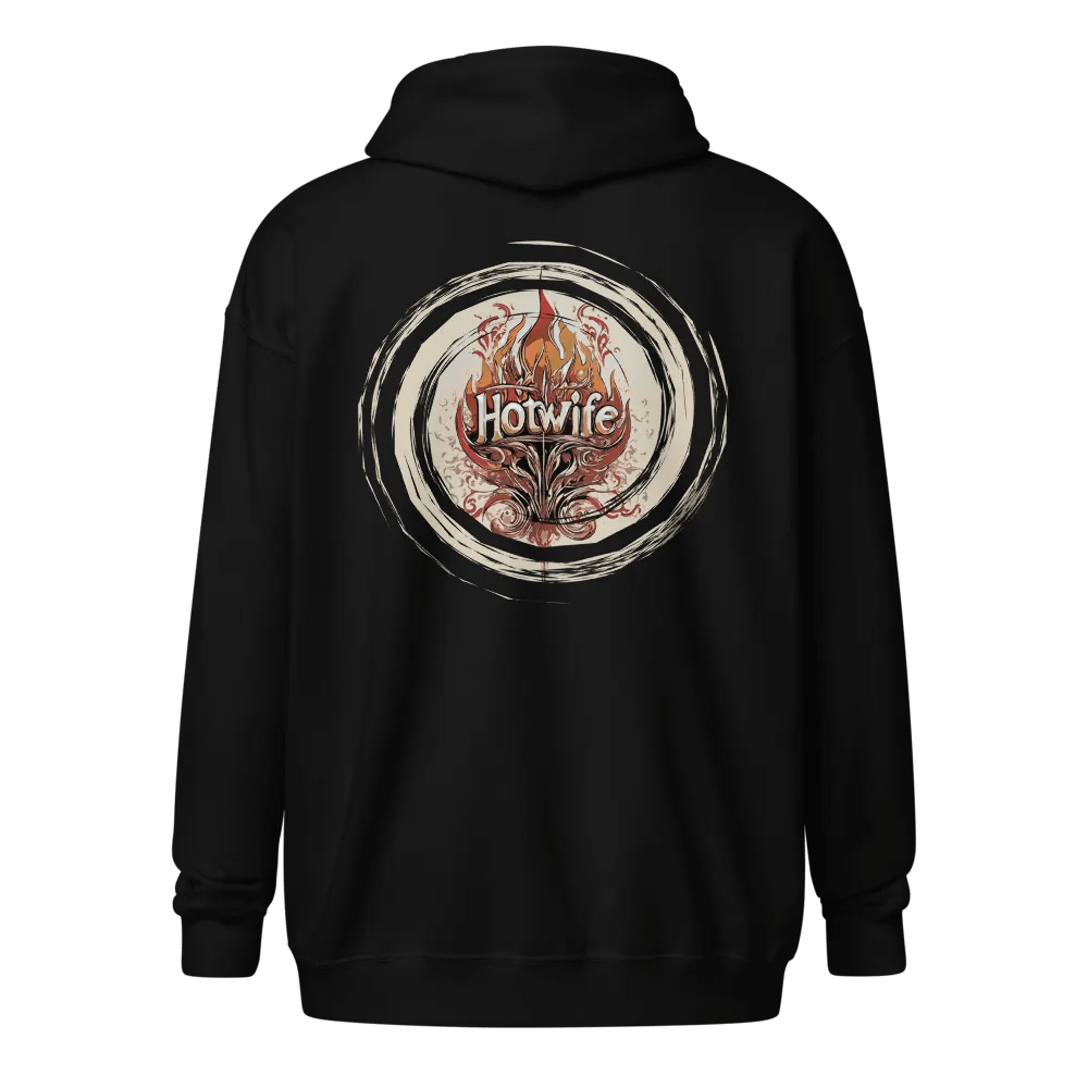 Hotwife Fire back print zipper hoodie cosmic swirl product image (1)