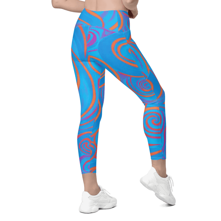 Funky Blue Dreams Liquid Tie-Dye Women's Leggings product image (9)