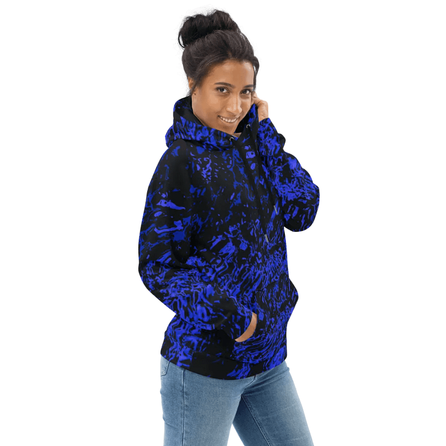 Dark Purple and Black Marble Effect Unisex All Over Print Hoodie product image (3)