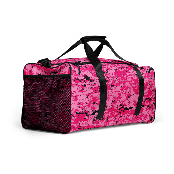 Pixelated Pink Camo All-Over Duffle Bag product image (2)