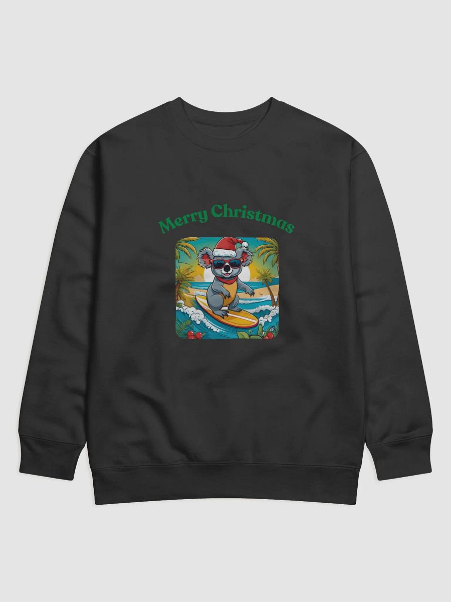 Festive Koala Surf Scene Merry Christmas Sweatshirt - Green product image (1)