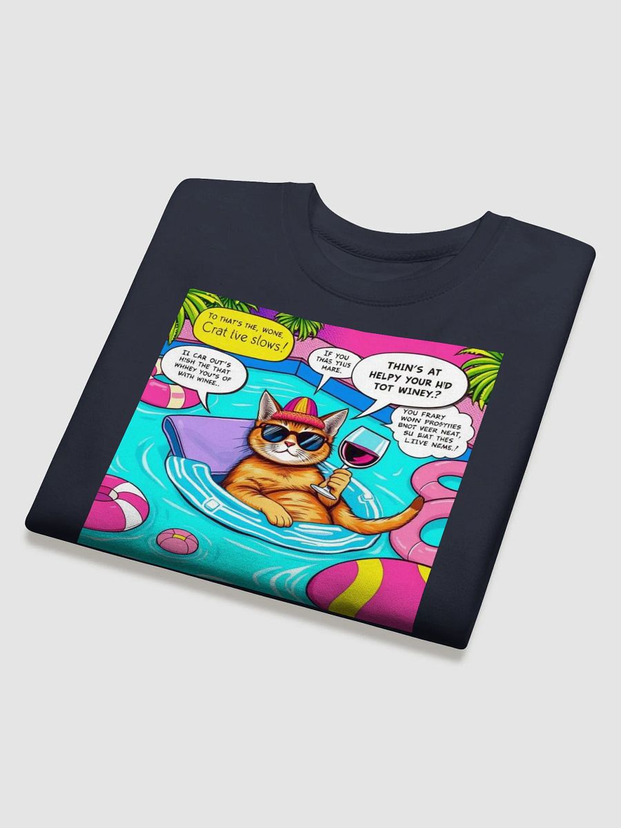 Wine Cat Pool Day Sweatshirt product image (32)