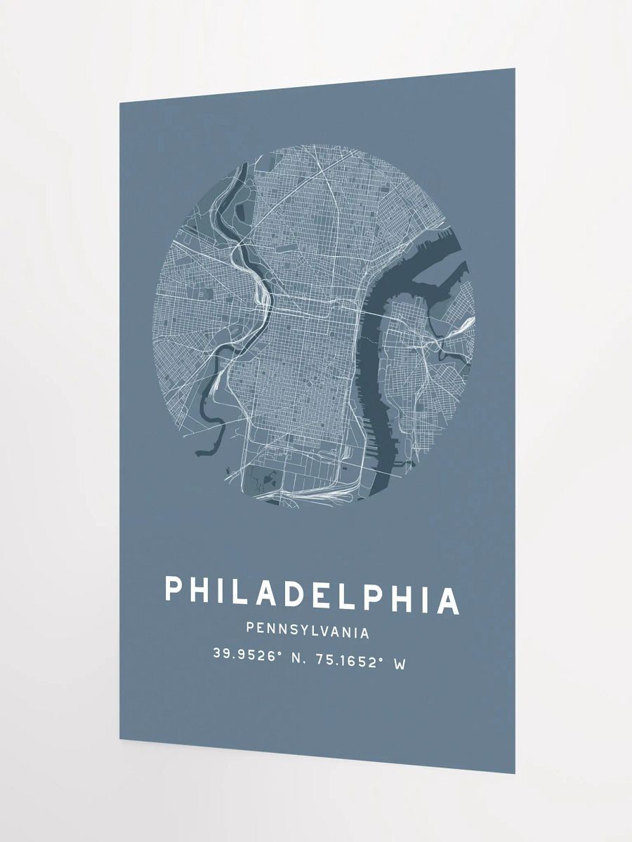 Philadelphia Street Map Poster – Blue Minimalist Circular City Art product image (5)