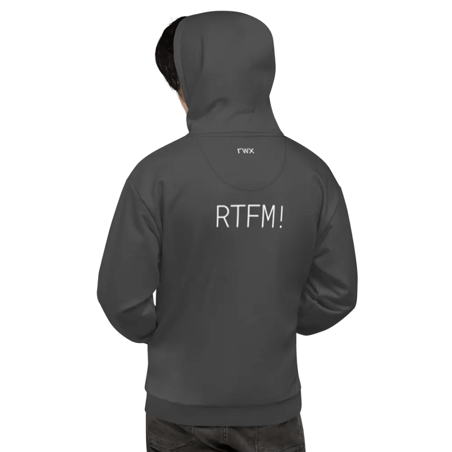 need help? RTFM! hoodie (darker grayscale mode) product image (7)
