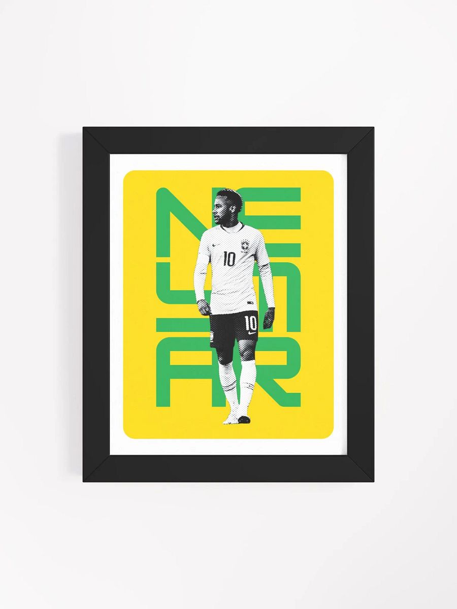 Neymar BW Brazil Name Art Framed Print product image (4)