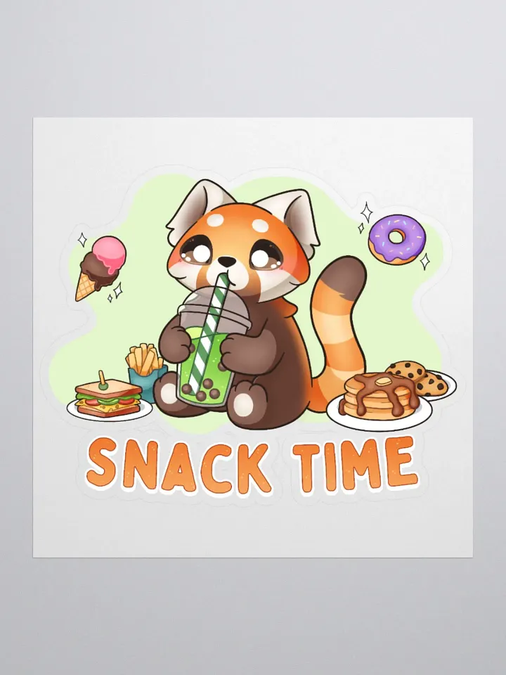 Snack Time Panda Kiss Cut Sticker product image (1)
