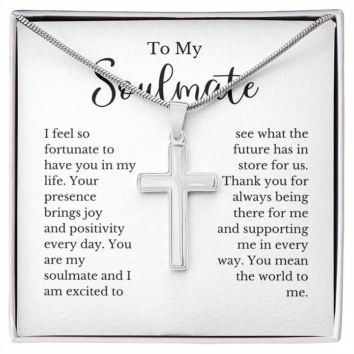 Soulmate Cross Necklace - You Mean The World To Me product image (1)