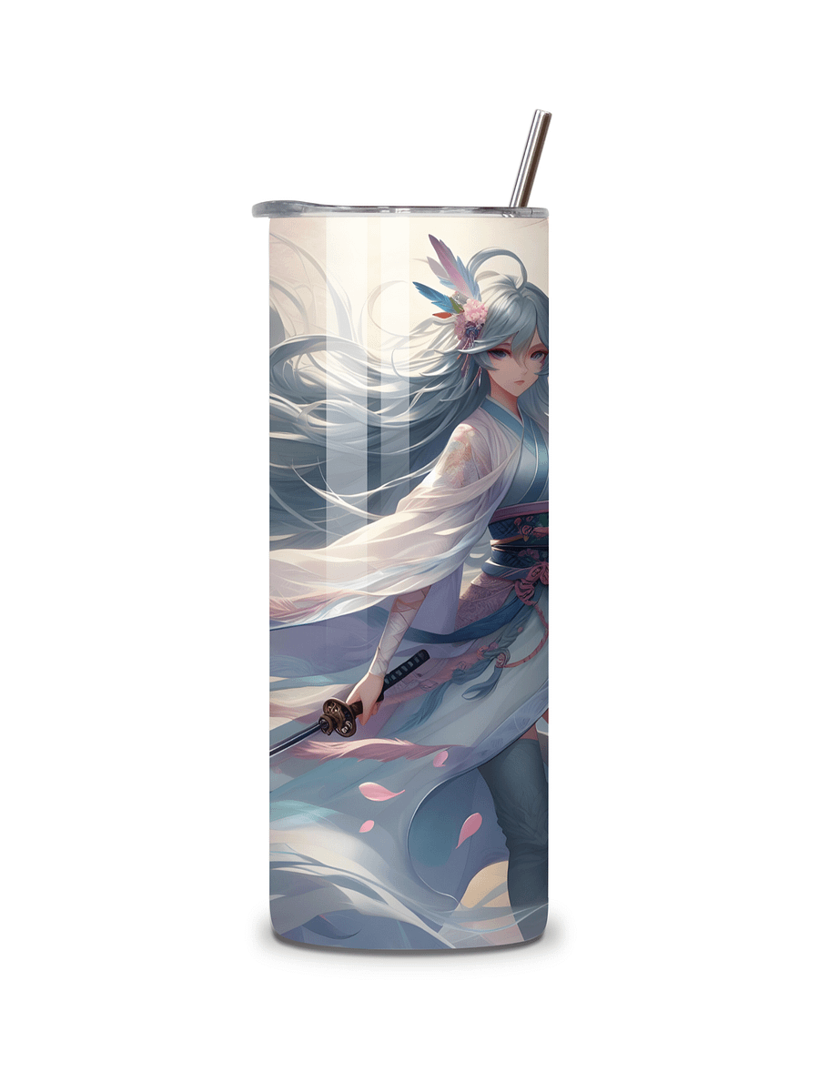 Elemental Anime Girl 20oz Skinny Tumblers with Metal Straws – Fire, Water, Earth, and Wind Designs – Double-Walled Insulated Stainless Steel Tumbler, Gift for Anime Fans and Nature Lovers (Wind) product image (5)