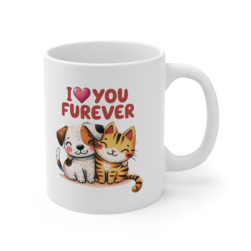 Sip, smile, and celebrate everlasting love with our 'I Love You Furever' mug! 🐱💖 Whether you're a cat enthusiast or just ador...