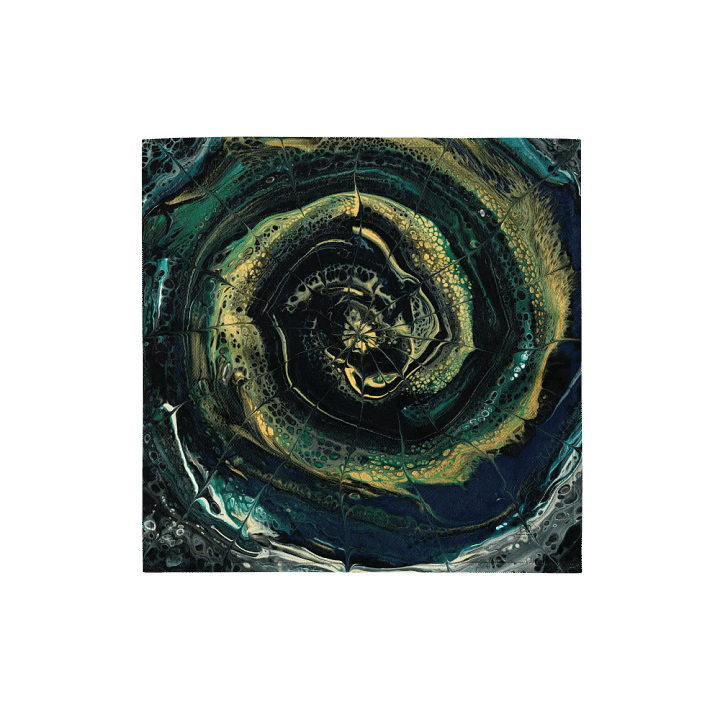 Midnight Halo - Abstract Acrylic Ring Pour, Bandana product image (1)