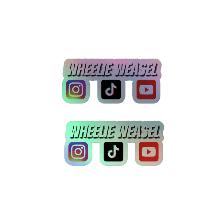 Holographic Wheelie Weasel Stickers product image (2)