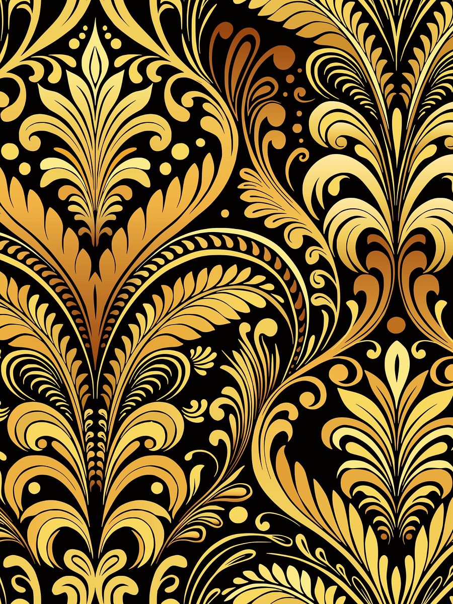 Gold Vintage Glamour Flourishes Single Seamless Pattern product image (4)
