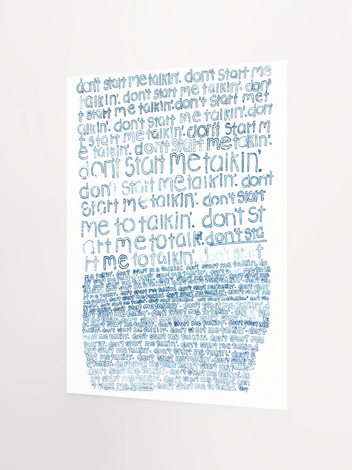 Don't Start Me Talking Poster product image (4)
