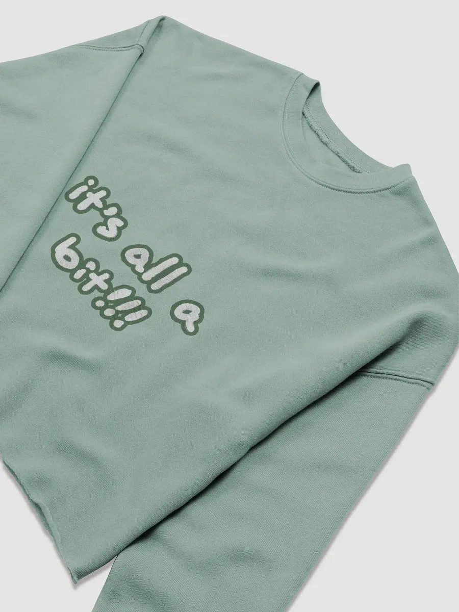 “It’s all a bit!!!” (sm. lined design, #527453) Women's Fleece Crop Sweatshirt product image (13)
