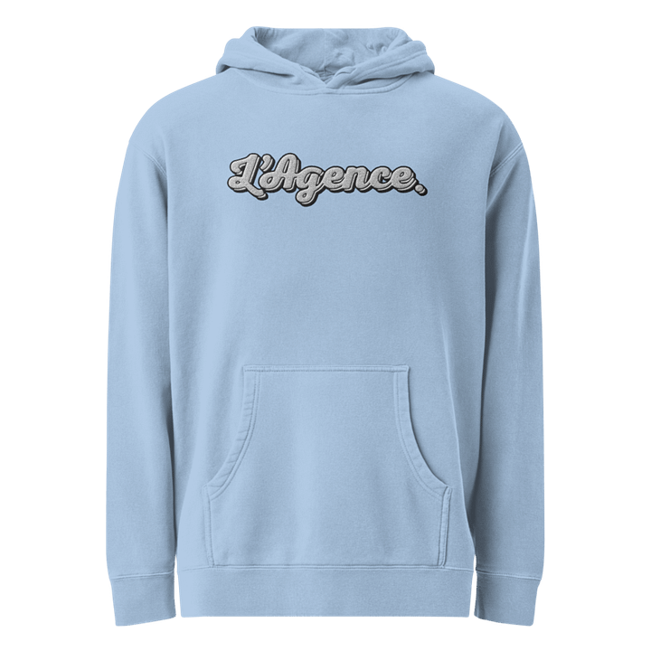 L'AGENCE EMBROIDERED HOODIE LIGHT BLUE product image (1)