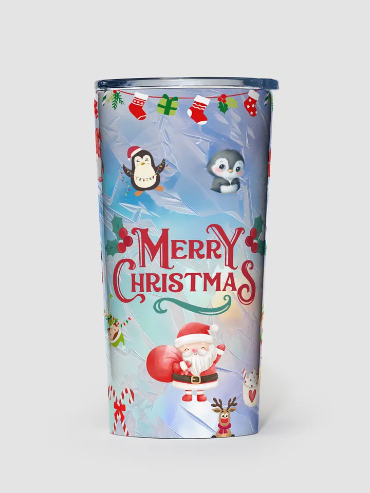 Cute Christmas Collage Tumbler on icy effect background product image (1)