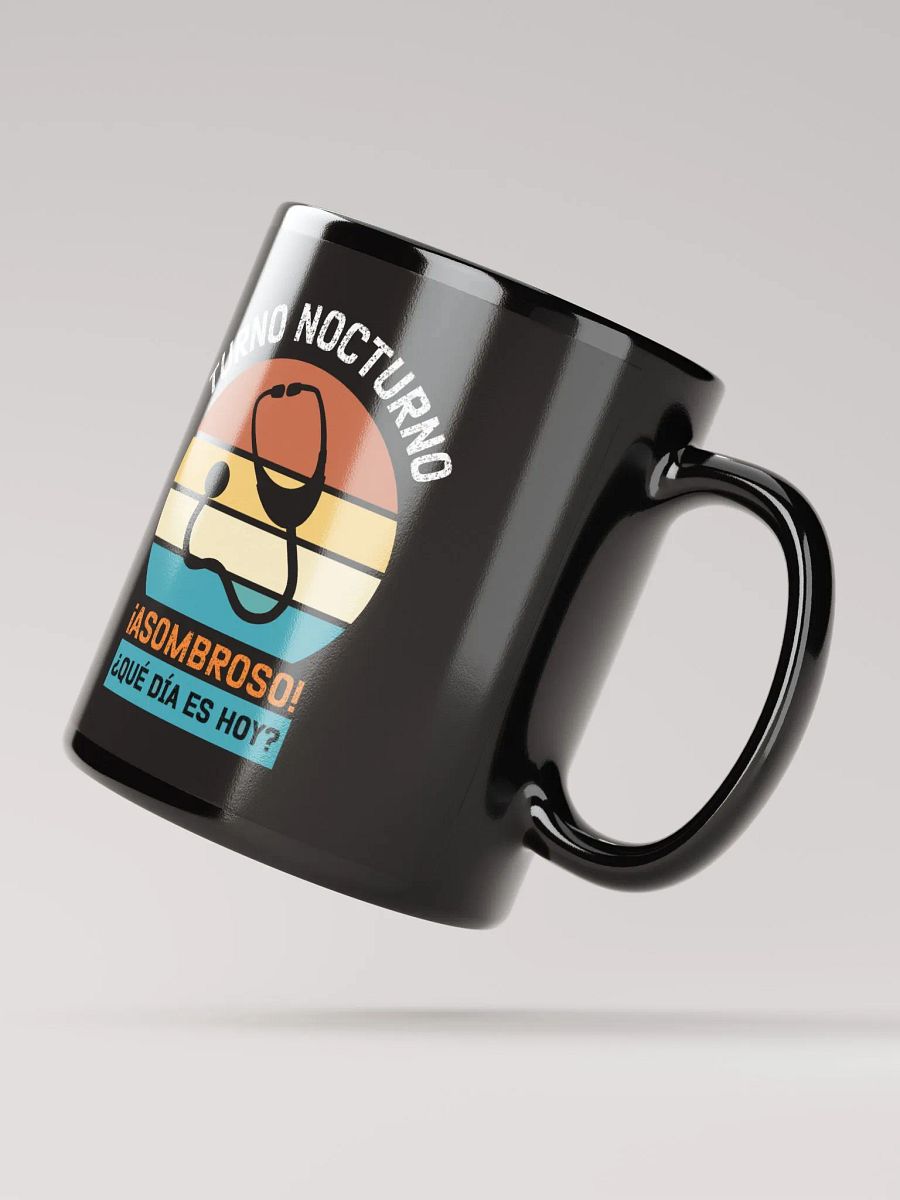 "Turno nocturno-general" mug negro brillante product image (4)
