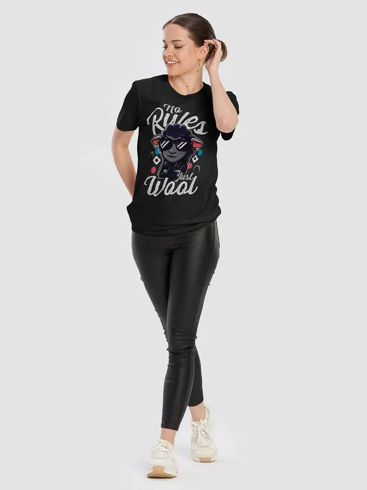 No Rules, Just Wool - Cool Black Sheep Cartoon Shirt product image (2)