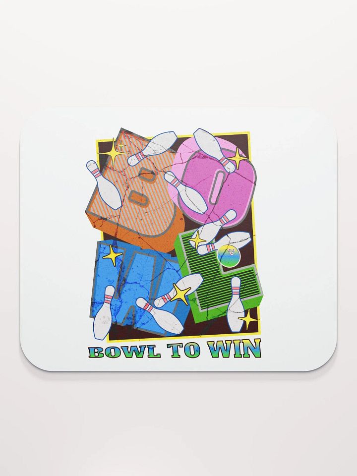 Bowl To Win Block Letter Retro Mouse Pad product image (2)