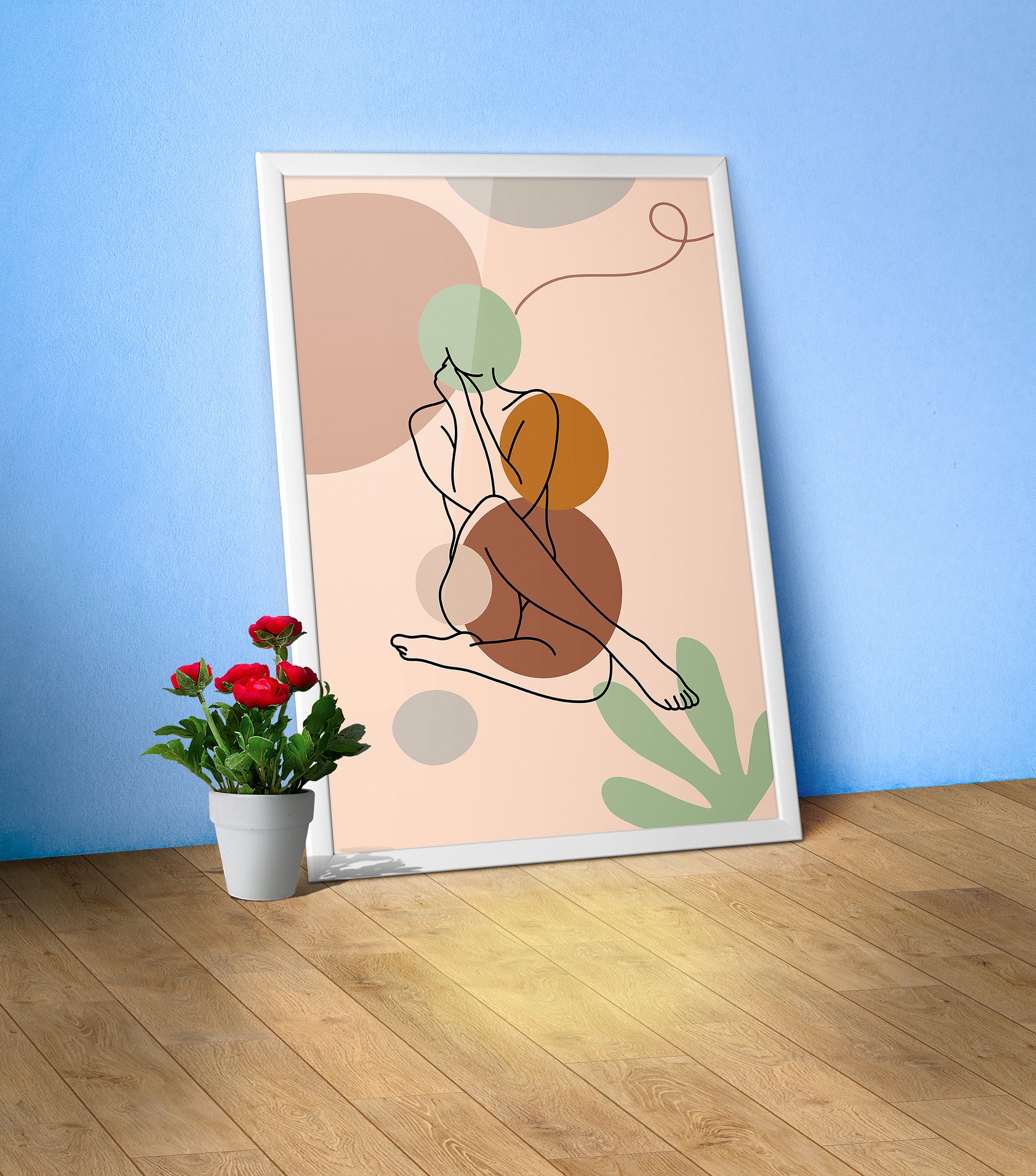 Boho woman — boho poster, boho wall art, boho decor, aesthetic poster, abstract art product image (1)