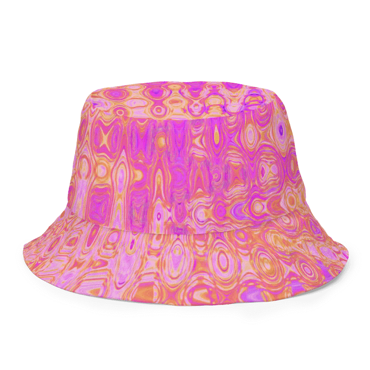 Cool Abstract Pink and Magenta Atomic Retro Zigzags Bucket Hat product image (2)