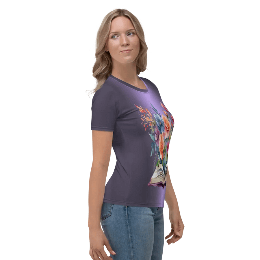 Floral Book All Over Print T-shirt product image (5)