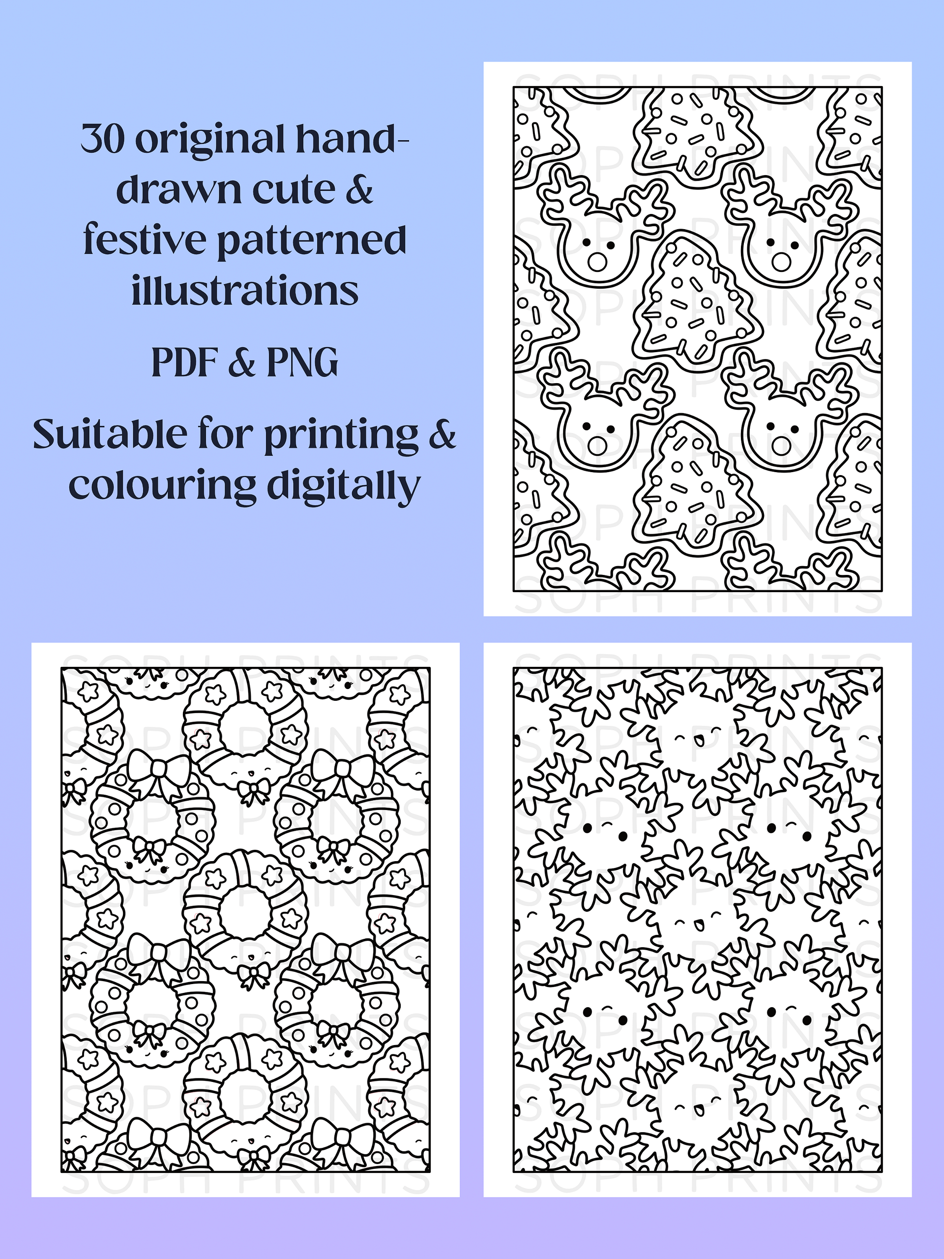 Christmas Patterns Digital Colouring Book product image (2)