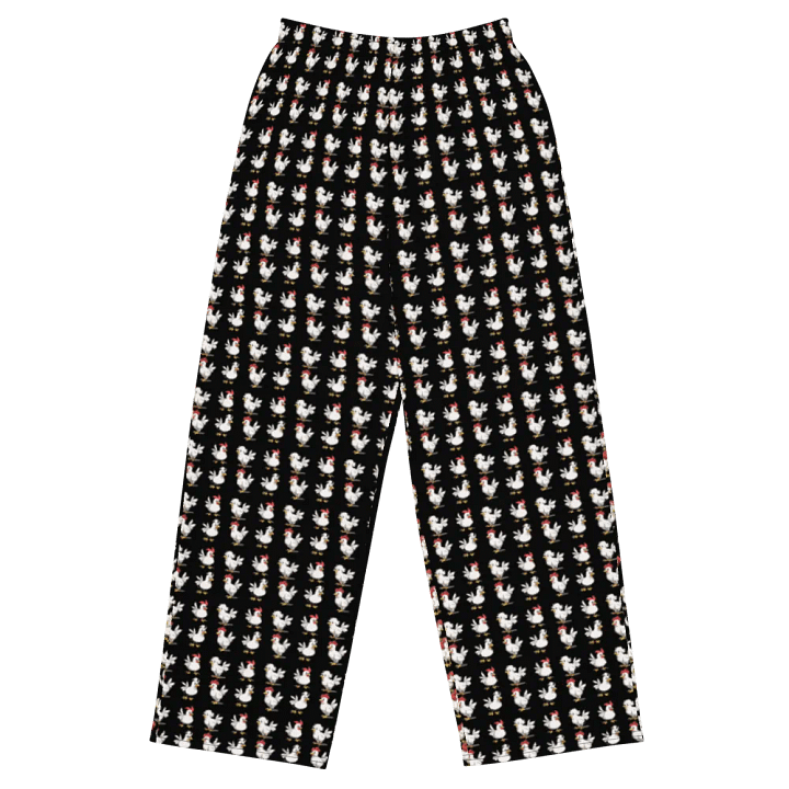 Cartoon Chicken Grid Unisex Pants product image (1)