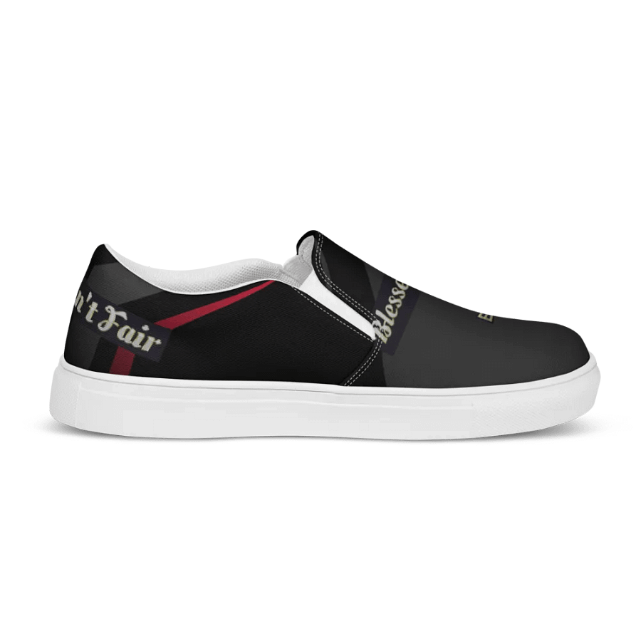 BBG Diamond Cross Black with Red Stripe Men's Slip Ons product image (12)