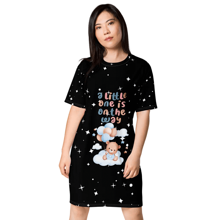 A Little One is on the Way – Teddy Bear T-Shirt Dress product image (1)