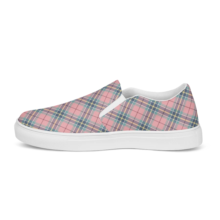 Pastel Pink, Mint Green, and Yellow Plaid Women's Slip-On Shoes product image (6)
