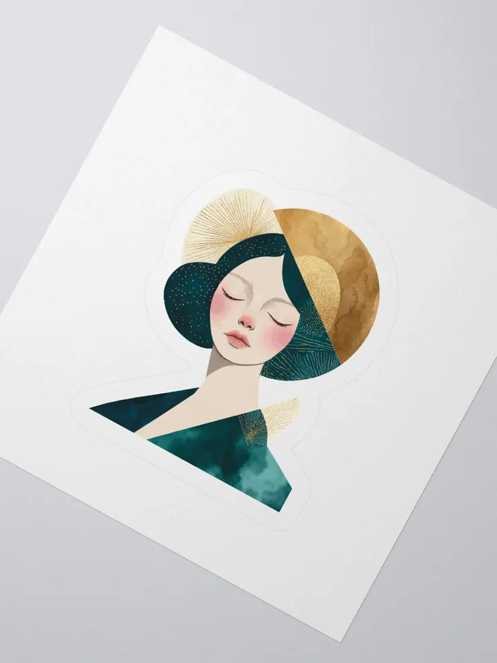 Golden Goddess Kiss Cut Stickers - Abstract Female Portrait product image (5)