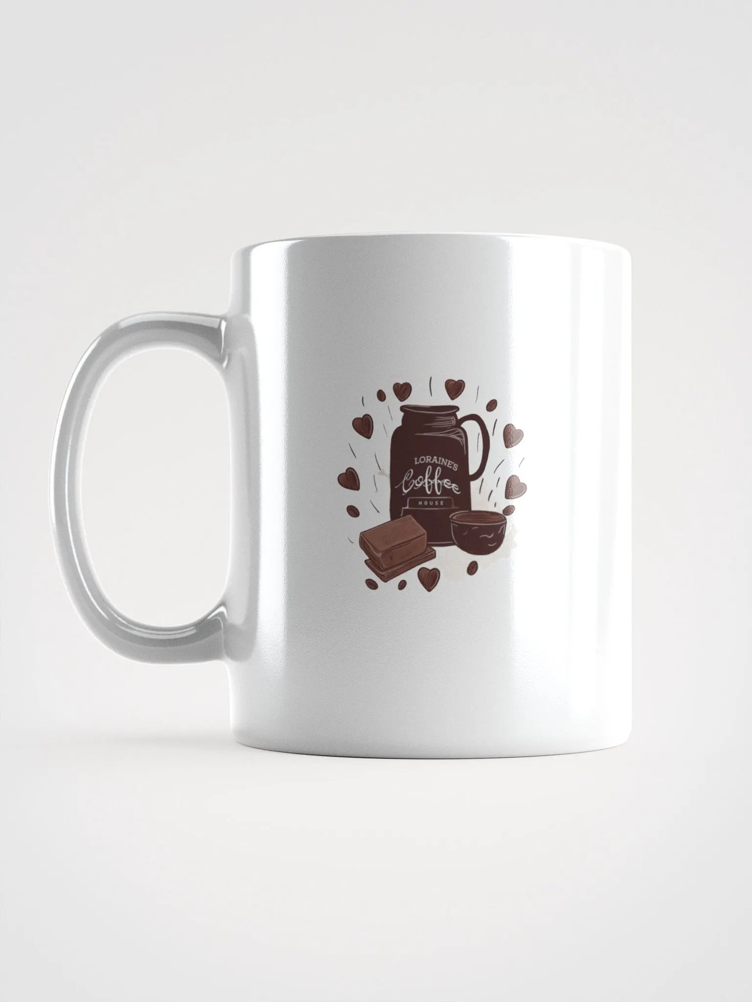 Loraine's Coffee House Brand Logo Glossy Mug product image (6)